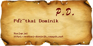 Pátkai Dominik névjegykártya