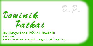 dominik patkai business card